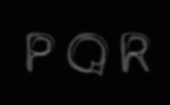 Smoke alphabet font. Letters P-R