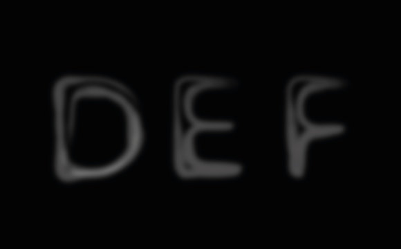 Smoke alphabet font. Letters D-F