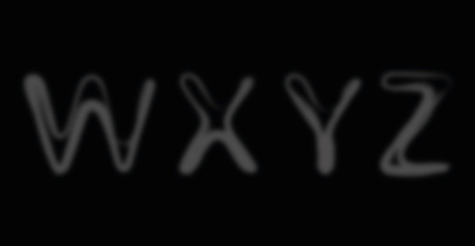Smoke alphabet font. Letters W-Z