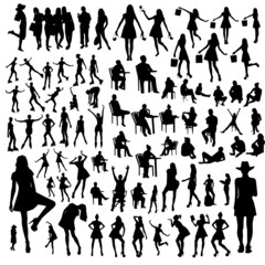 Set of people silhouettes