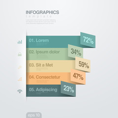 Aufkleber - Infographics vector design template. Paper Ribbons