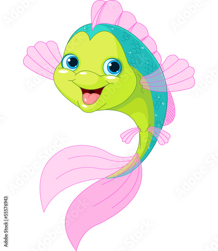 Naklejka ścienna Cute cartoon fish