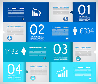 Infographic design template with paper tags.