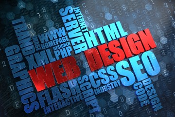 Fototapete - Web Design. Wordcloud Concept.