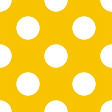 Seamless Vector Pattern Big White Polka Dots Yellow Background