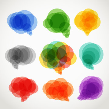 Abstract color speech clouds collection