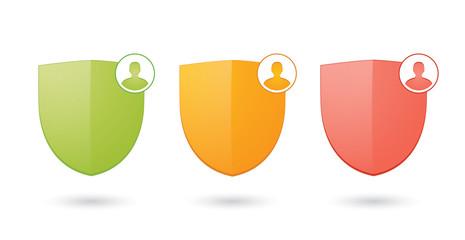 Sticker - A set of informatic protection shield icons