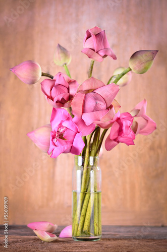 Naklejka na kafelki Still life pink lotus flowers