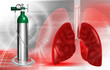 oxygen cylinder and lungs