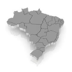  Three-dimensional map of Brazil.