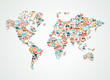 © Cienpies Design - Delivery world map colorful shipping web icons illustration.