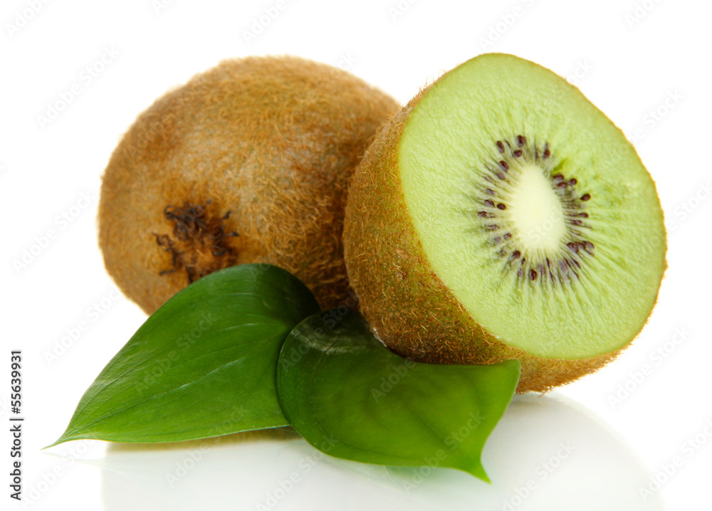Ripe kiwi isolated on white