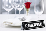 Fototapeta  - Reserved table at romantic restaurant