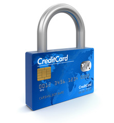 Poster - Credit Card and lock (clipping path included)