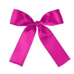 purple festive tied bow made from ribbon