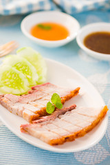 Poster -  Chinese roasted pork served with soy and hoisin sauce