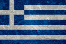 Greece Flag On Grunge Concrete Wall