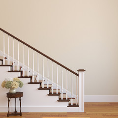 Wall Mural - Stairway in the modern house.