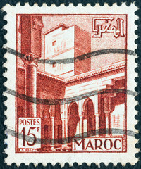 Sticker - Kasbah of the Udayas courtyard (Morocco 1951)