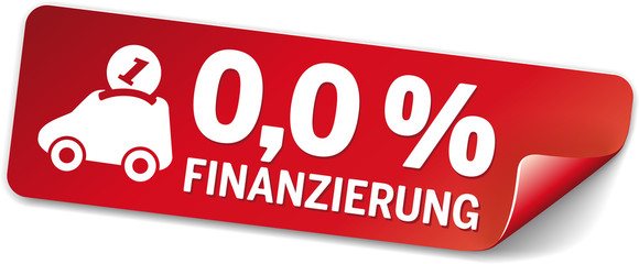 Wall Mural - rotes Label 0 Prozent finanzierung mit Autospardose