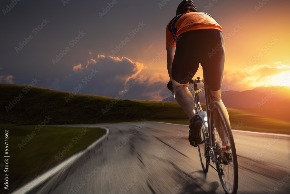 Sunset Biking - obrazy, fototapety, plakaty 