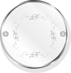 Poster - metal icon on white isolated background