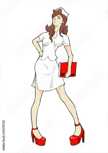 Sexy Nurse With Data Book In Health Care Network Cartoon Vector Buy This Stock Vector And Explore Similar Vectors At Adobe Stock Adobe Stock