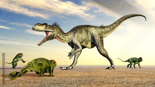 Naklejka - mata magnetyczna na lodówkę Megalosaurus und Doliosauriscus