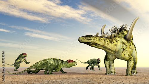 Nowoczesny obraz na płótnie Doliosauriscus und Gigantspinosaurus