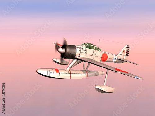 Obraz w ramie Japanischer Jagdbomber aus dem zweiten Weltkrieg
