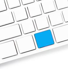 Fototapete - Computer keyboard with colored blank keys for your own idea. Whi