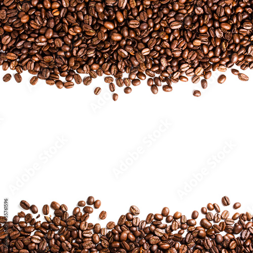 Obraz w ramie Ziarna kawy odizolowane białym tłem