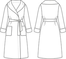 Vector fashion illustration of bathrobe