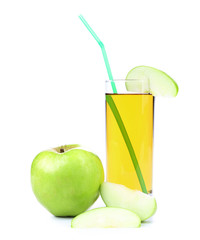 Wall Mural - Green apple with juice