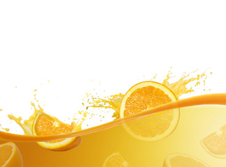 Wall Mural - Orange juice splashing