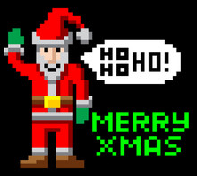 Retro Pixel Art Christmas Santa