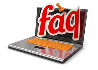 Poster - Laptop and FAQ (clipping path included)