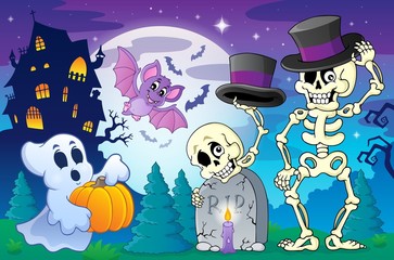 Wall Mural - Halloween topic scene 5