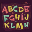 Retro type font. Fifties style alphabet.