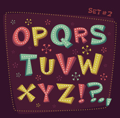 Retro type font. Fifties style alphabet.