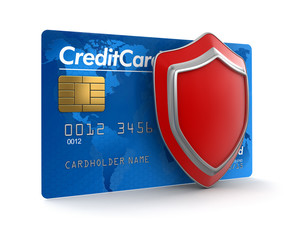 Poster - Credit Card and Shield (clipping path included)