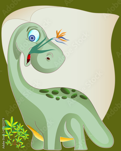 Naklejka dekoracyjna Small dinosaur greeting cards