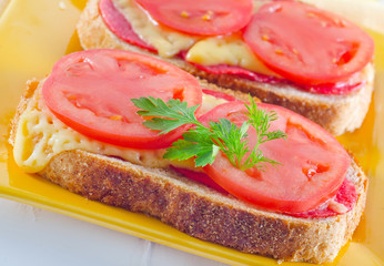 Sticker - bread with cheese and tomato