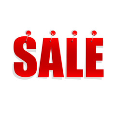 Sticker - red sale tags.announcement of the sale isolated on white backgro