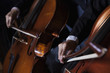 © xixinxing - Close-up of midsection of two cellists playing the cello during a performance