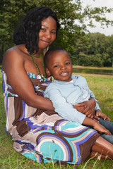 Wall Mural - African mother and son