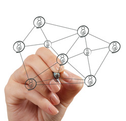 hand draws social network structure