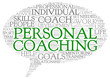Personal coaching concept words in tag cloud isolated on white