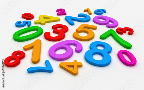Naklejka na meble numeri colorati random - scuola elementare