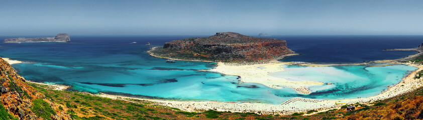 Plakat krajobraz wyspa grecja woda